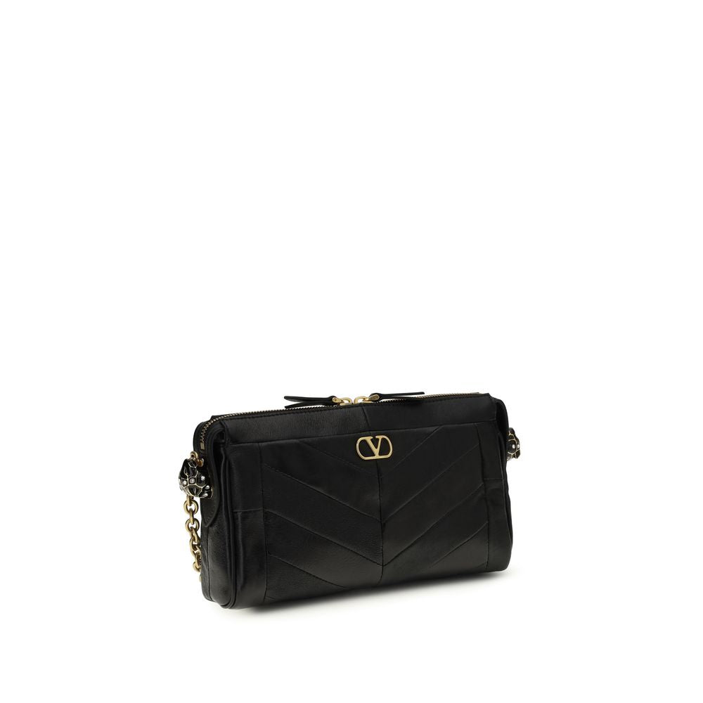 Borsa a tracolla Valentino Garavani in pelle di agnello nera Ovis Aries Aries