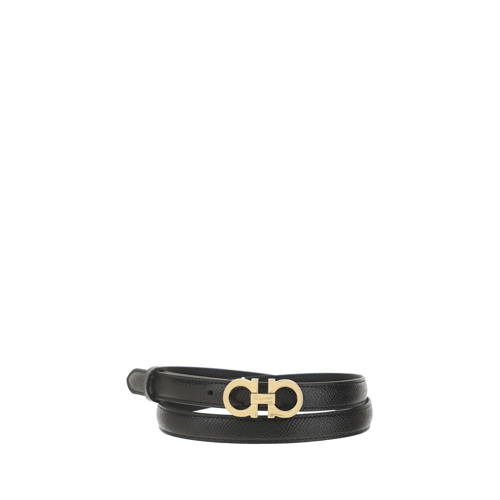 Cintura sottile Ferragamo in pelle di vitello marrone Bos Taurus