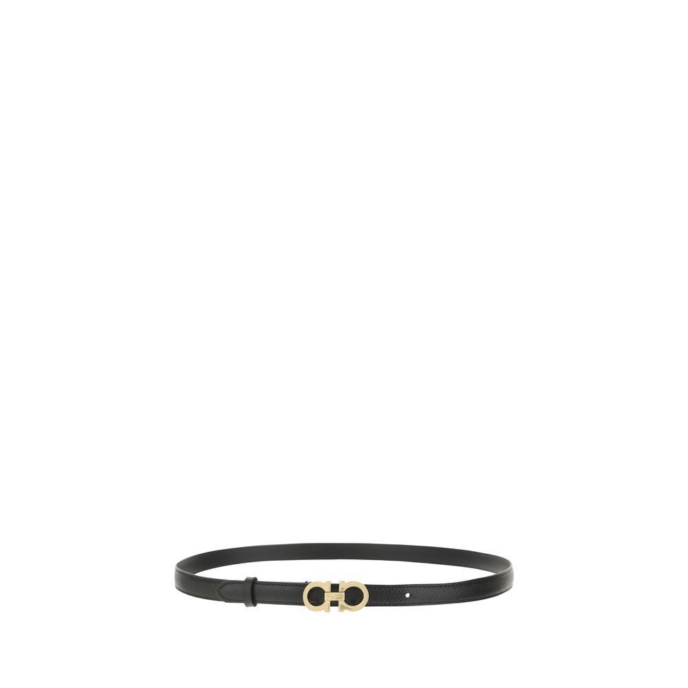 Cintura sottile Ferragamo in pelle di vitello marrone Bos Taurus