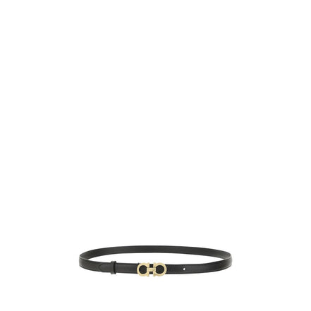 Cintura sottile Ferragamo in pelle di vitello marrone Bos Taurus