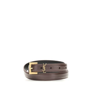Saint Laurent Brown Leather Thin Belt