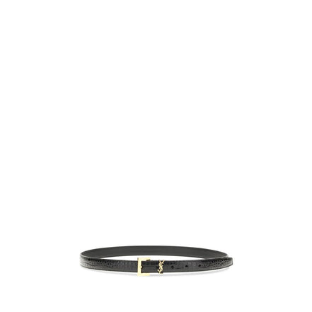 Saint Laurent Black Calf Leather Regular Belt
