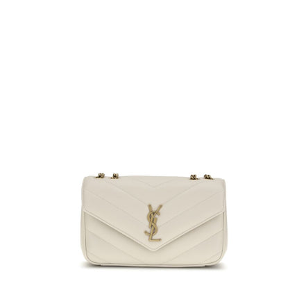 Borsa a Spalla Saint Laurent Beige in Agnello Ovis Aries Aries