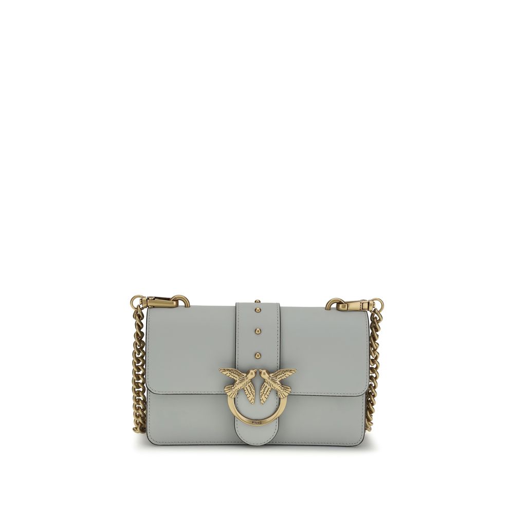 PINKO Gray Love One Small Shoulder Bag