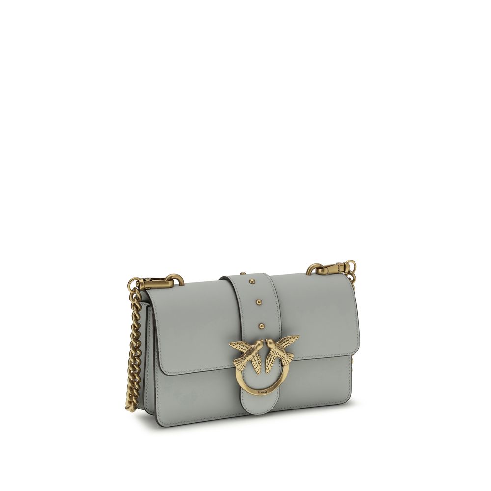 PINKO Gray Love One Small Shoulder Bag