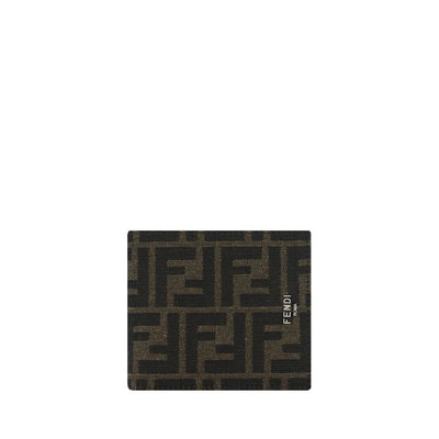 Portefeuille Fendi en cuir de veau marron Bos Taurus