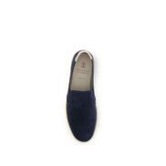 Espadrilles Brunello Cucinelli en cuir de veau bleu