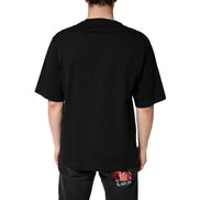 T-Shirt Girocollo a Maniche Corte in Cotone Nera Dolce & Gabbana