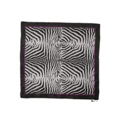Dolce & Gabbana White Black Zebra Pattern Shawl 255cm x 132cm Men's Scarf