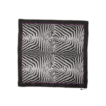 Dolce & Gabbana White Black Zebra Pattern Shawl 255cm x 132cm Men's Scarf