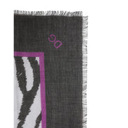Dolce & Gabbana White Black Zebra Pattern Shawl 255cm x 132cm Men's Scarf