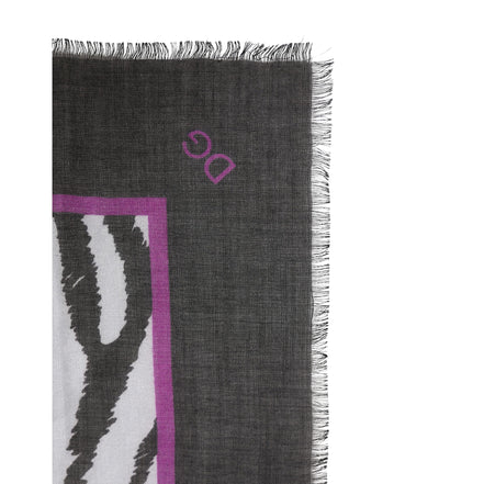 Dolce & Gabbana White Black Zebra Pattern Shawl 255cm x 132cm Men's Scarf