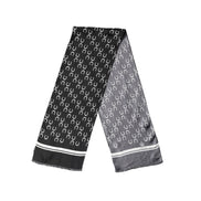 Dolce & Gabbana Black Horseshoe Silk Neck Foulard 136cm x 23cm Men's Scarf