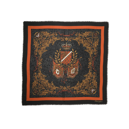Écharpe Dolce & Gabbana en cachemire à imprimé armoiries multicolores pour homme, 272 cm x 132 cm
