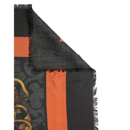 Écharpe Dolce & Gabbana en cachemire à imprimé armoiries multicolores pour homme, 272 cm x 132 cm