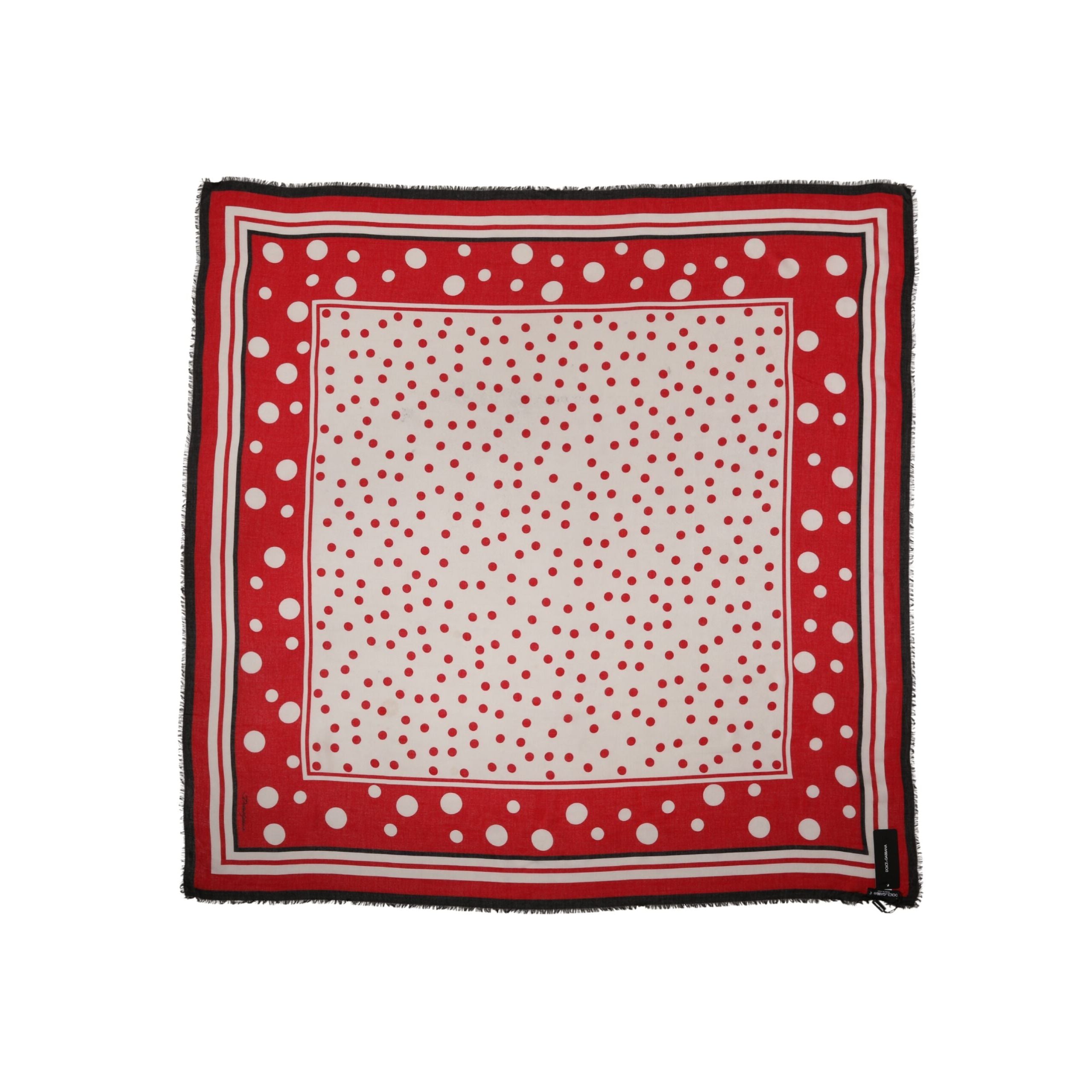 Étole carrée Dolce & Gabbana en soie à pois rouges 130cm x 130cm
