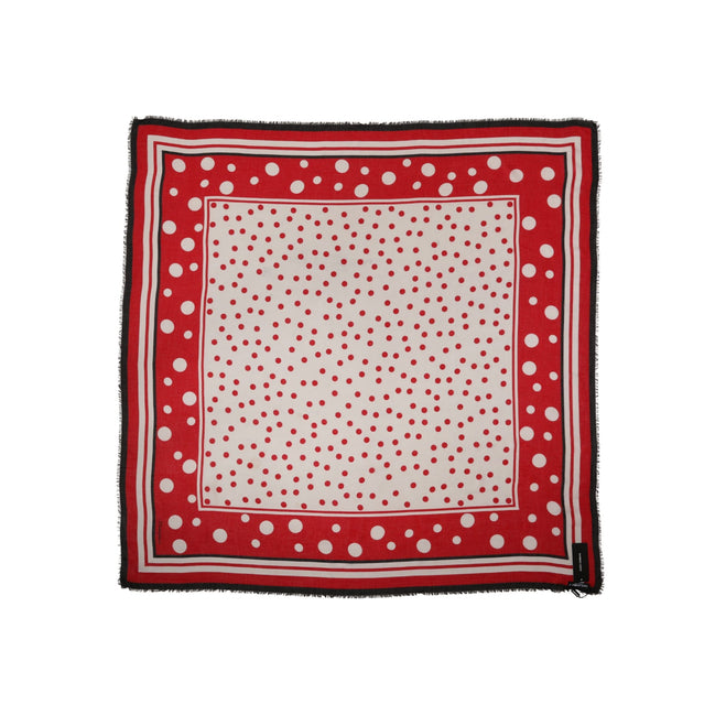 Étole carrée Dolce & Gabbana en soie à pois rouges 130cm x 130cm