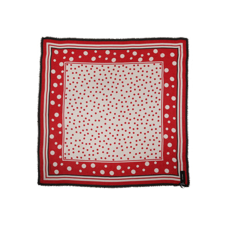 Dolce & Gabbana Red Polka Dot Print Square Stole 130cm x 130cm Scarf