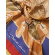 Dolce & Gabbana Multicolor Italy China Shawl Wrap 140cm x 130cm Scarf