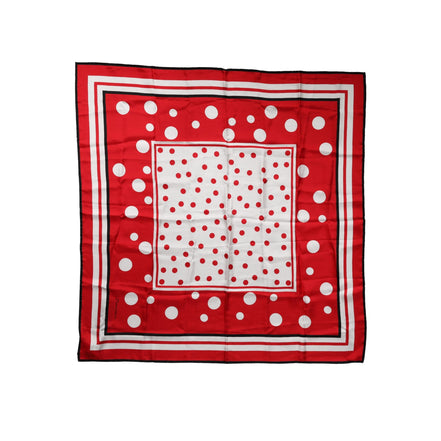Foulard quadrato Dolce & Gabbana a pois rossi e bianchi 90 cm x 88 cm