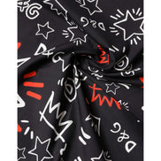 Écharpe Foulard Dolce & Gabbana Coton Noir Blanc Rouge DG Couronne 47cm x 46cm