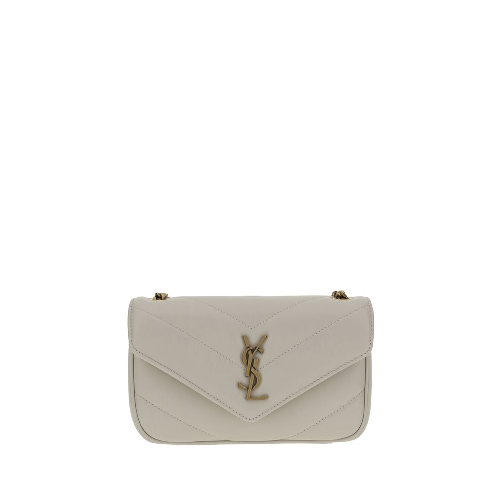Saint Laurent White Leather Shoulder Bag