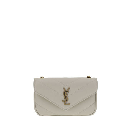 Saint Laurent White Leather Shoulder Bag