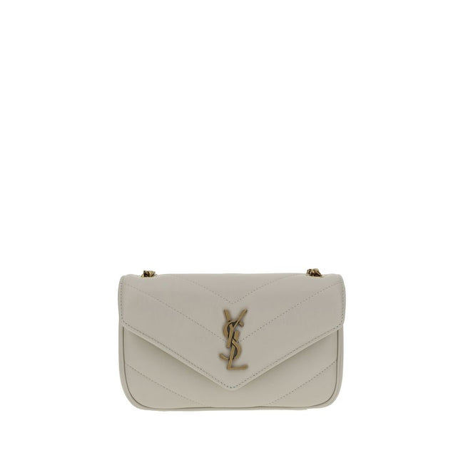 Saint Laurent White Leather Shoulder Bag