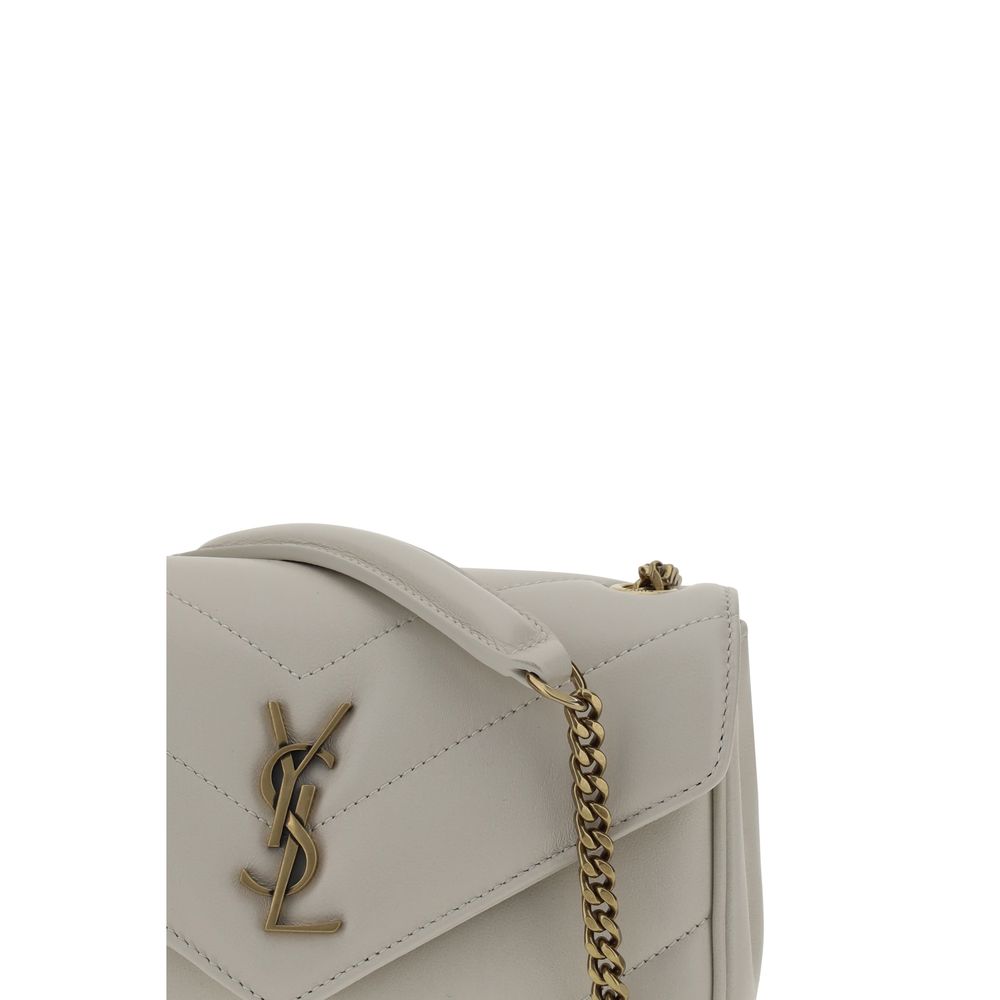 Saint Laurent White Leather Shoulder Bag