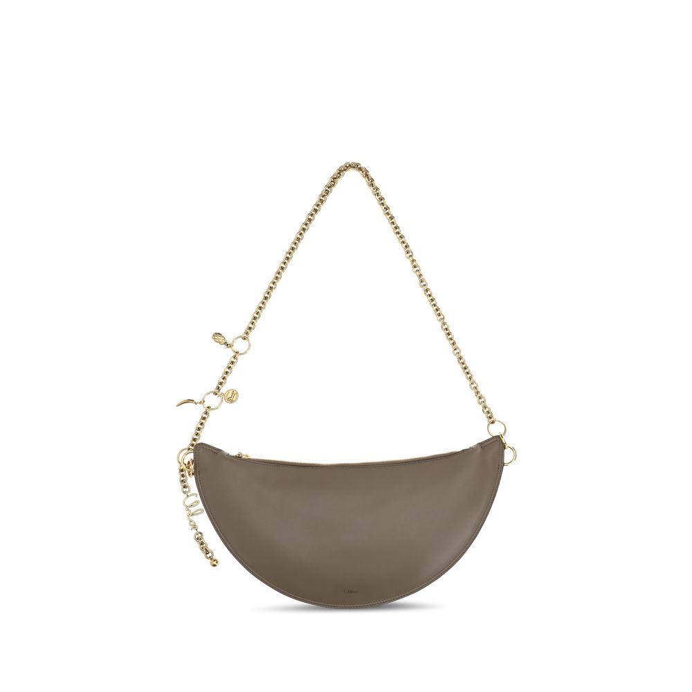 Borsa a spalla Chloé in pelle di vitello grigio Bos Taurus