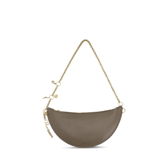 Borsa a spalla Chloé in pelle di vitello grigio Bos Taurus