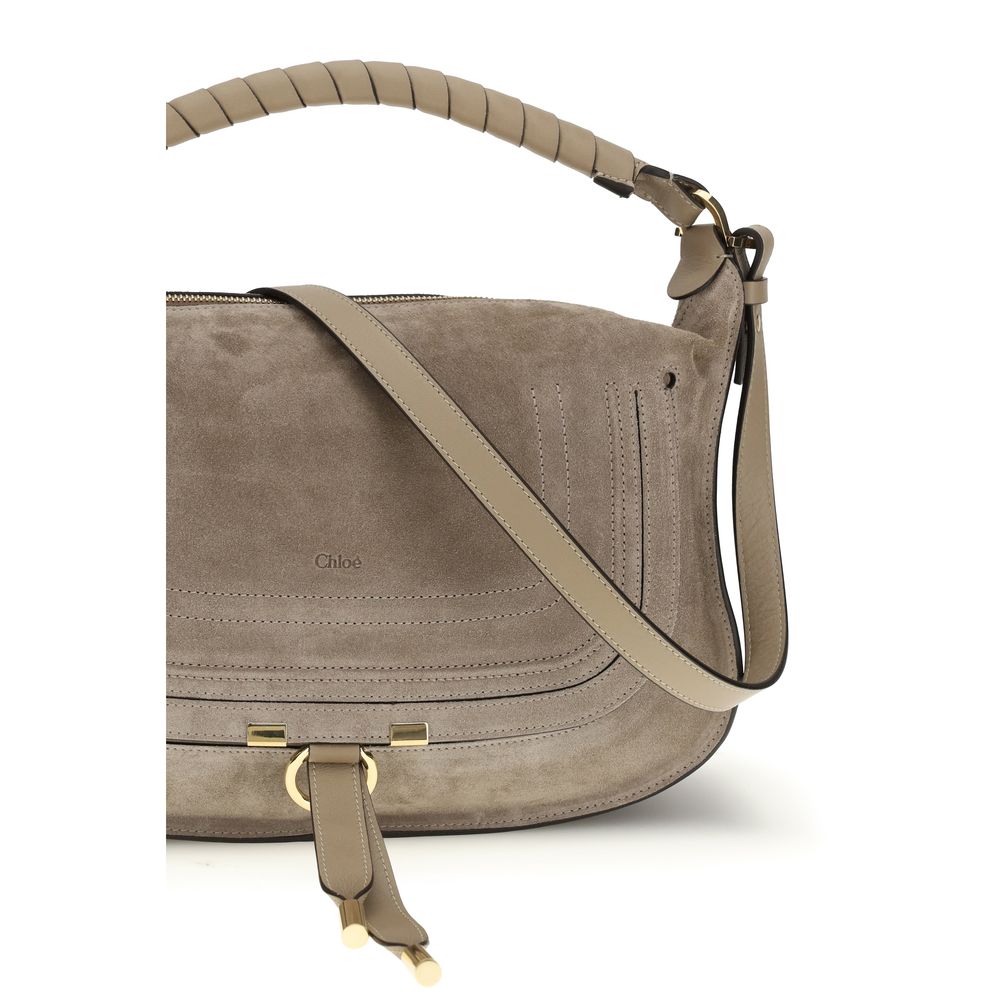 Chloé Beige Calf Leather Shoulder Bag - Marcie