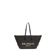 Sac porté épaule Balmain en raphia noir