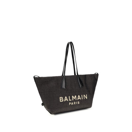 Sac porté épaule Balmain en raphia noir