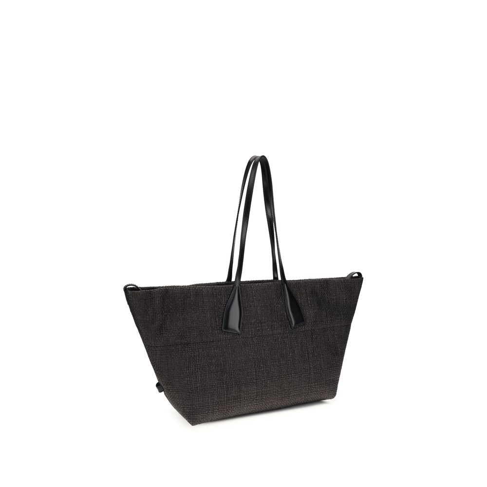 Sac porté épaule Balmain en raphia noir