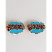 Dolce & Gabbana Ottone Dorato BOOM Fumetto Cristallo Orecchini a Clip Donna