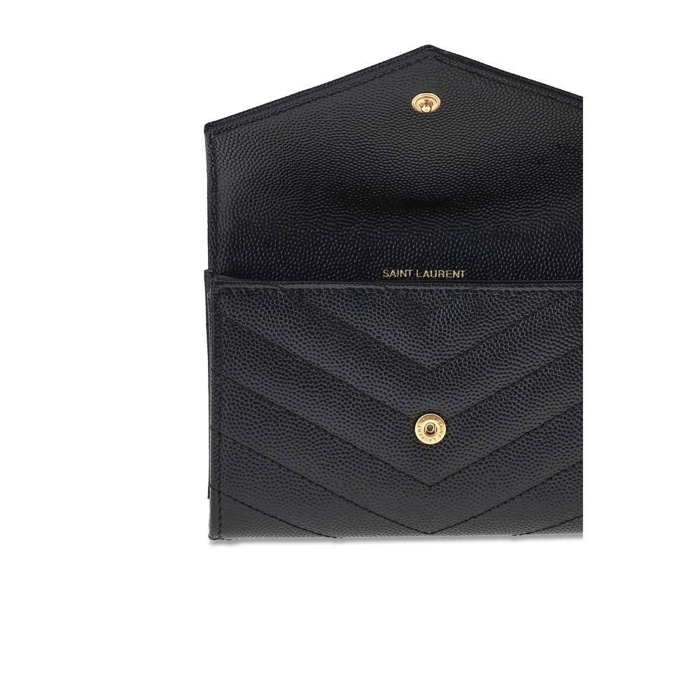 Saint Laurent Black Calf Leather Wallet