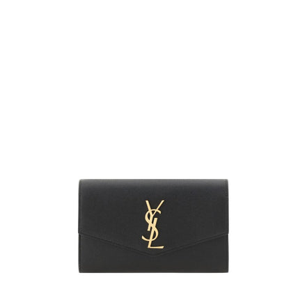 Borsa Pochette Saint Laurent Nera in Pelle di Vitello Bos Taurus