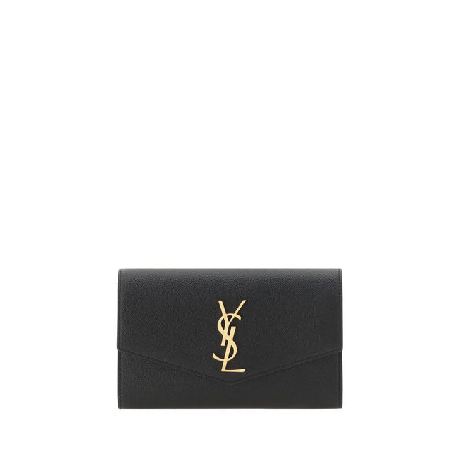 Borsa Pochette Saint Laurent Nera in Pelle di Vitello Bos Taurus