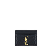 Portafoglio Saint Laurent nero in pelle di agnello Ovis Aries Aries