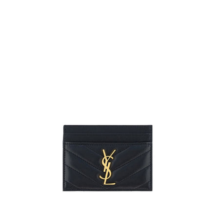 Portafoglio Saint Laurent nero in pelle di agnello Ovis Aries Aries