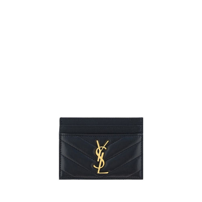 Portafoglio Saint Laurent nero in pelle di agnello Ovis Aries Aries
