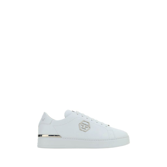 Baskets basses Philipp Plein en cuir de veau blanc Bos Taurus