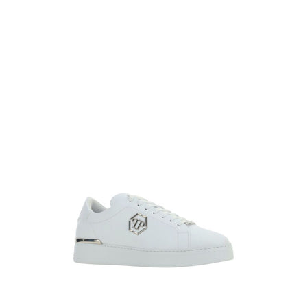 Philipp Plein Sneakers Basse in Pelle di Vitello Bianca Bos Taurus