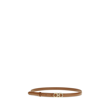 Ceinture Ferragamo fine en cuir de veau beige Bos Taurus