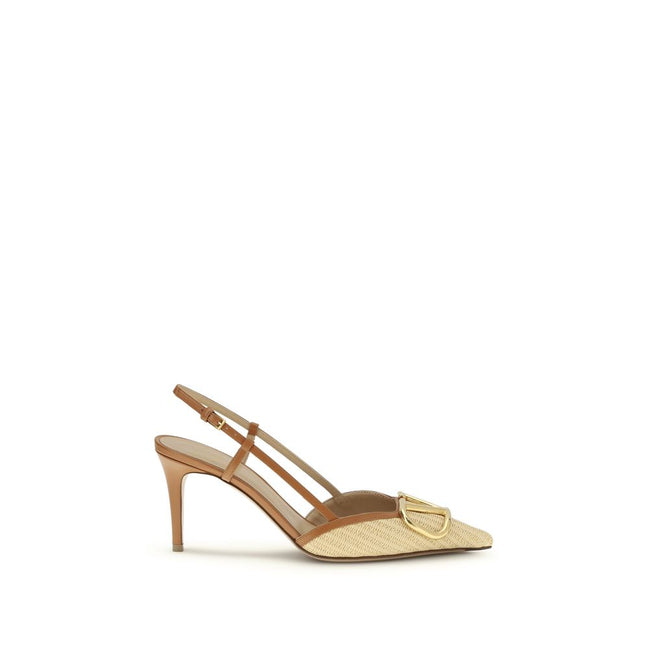 Valentino Garavani Beige Calf Leather High Heel Pumps