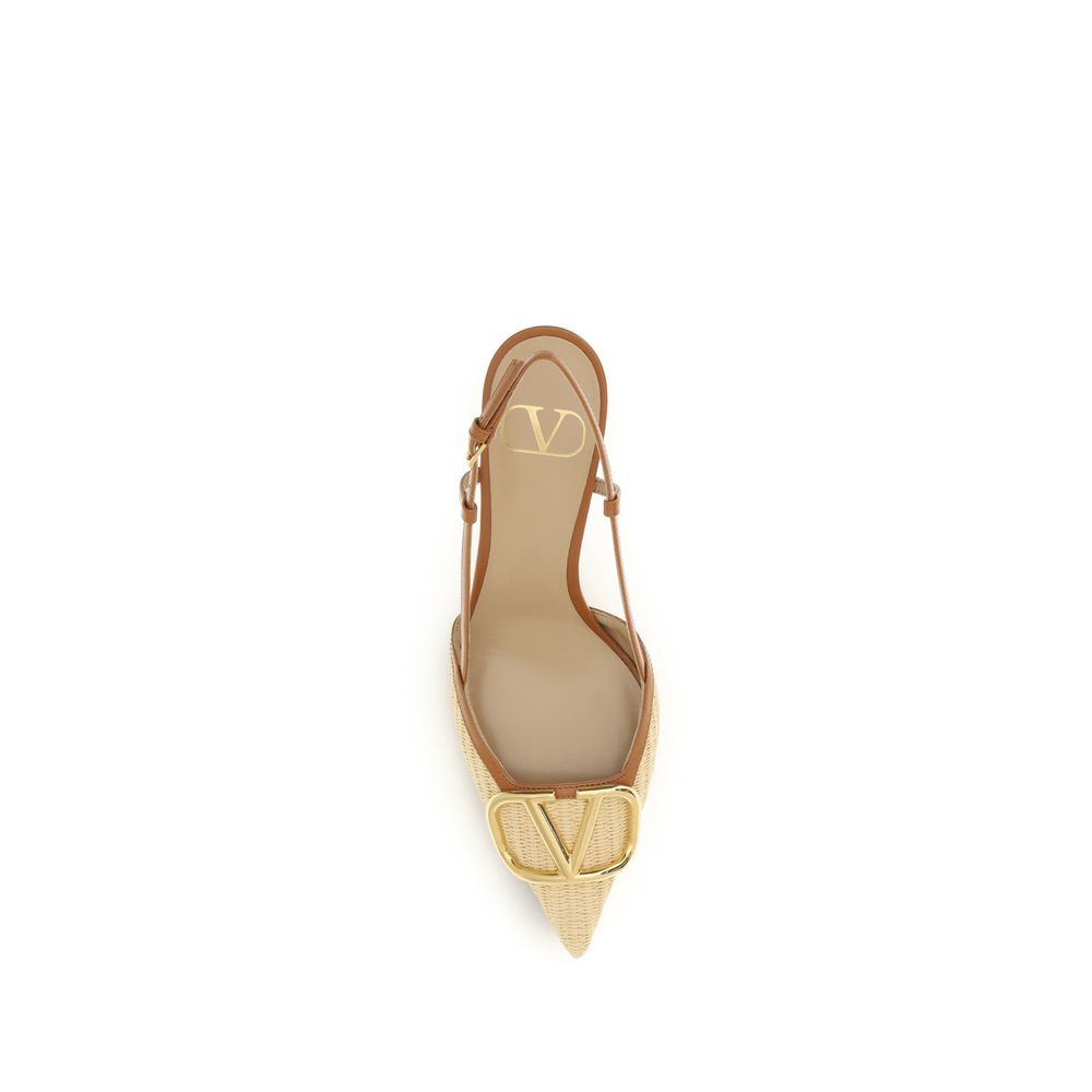 Valentino Garavani Beige Calf Leather High Heel Pumps