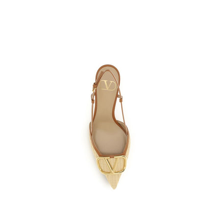 Valentino Garavani Beige Calf Leather High Heel Pumps