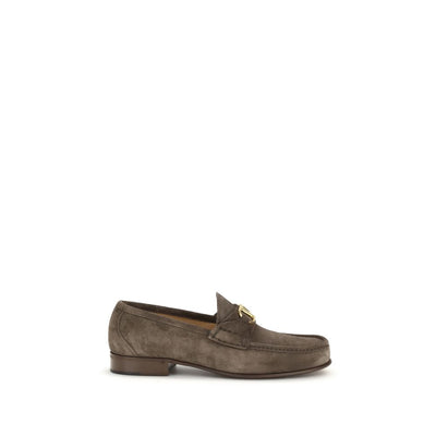 Valentino Garavani Brown Calf Leather Slip-On Loafers