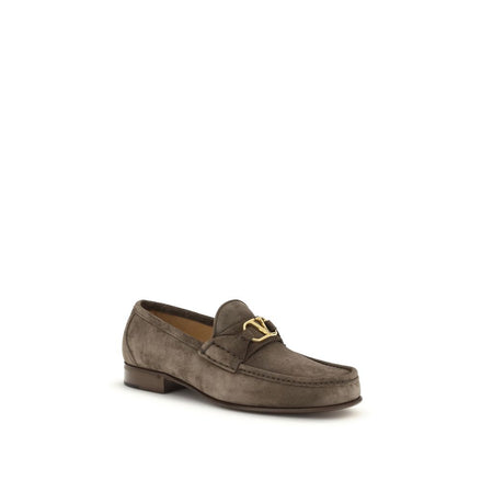 Valentino Garavani Brown Calf Leather Slip-On Loafers